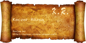 Keczer Rózsa névjegykártya