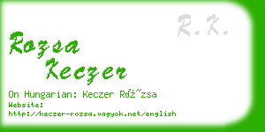 rozsa keczer business card